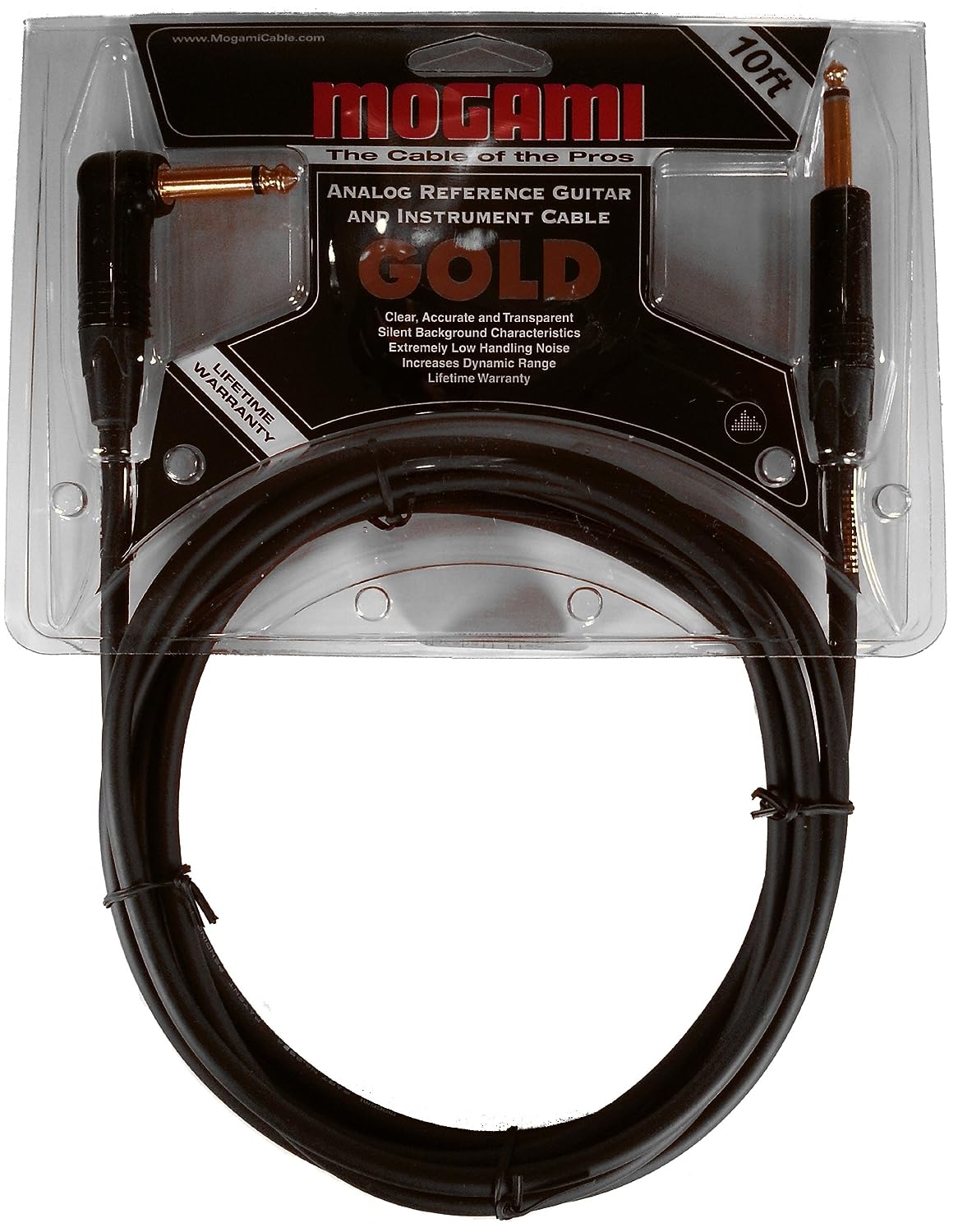 Mogami Gold Reference Instrument 10R Straight to Right Angle Instrument Cable - 10 ft